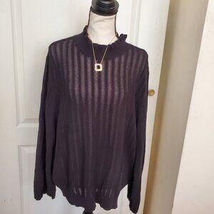 J.Crew black crochet sweater sz 3X